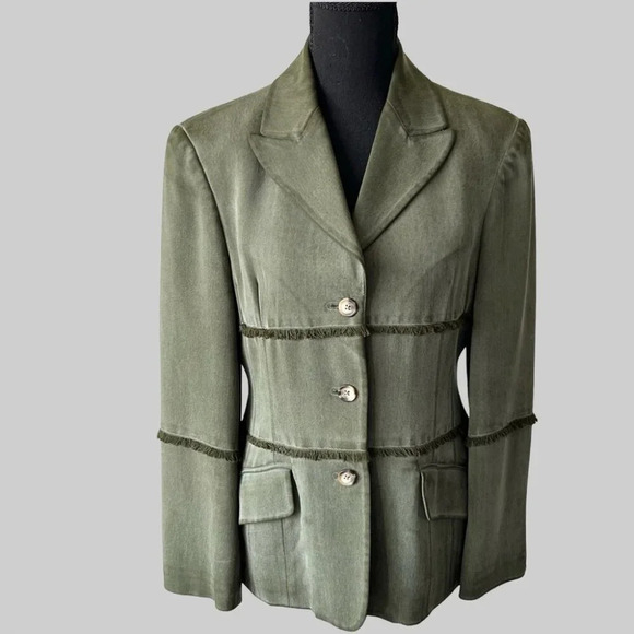 Lolly Pop Pure Silk Fringe  Trim Blazer - Picture 1 of 14